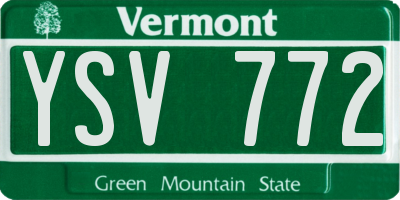 VT license plate YSV772