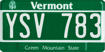VT license plate YSV783