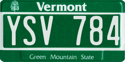 VT license plate YSV784
