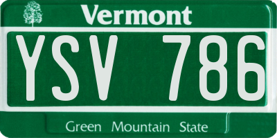 VT license plate YSV786