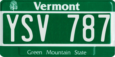 VT license plate YSV787