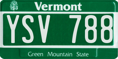 VT license plate YSV788
