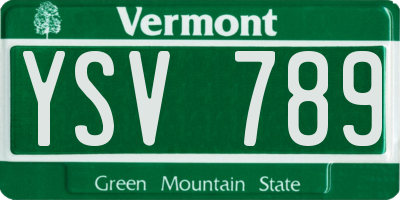 VT license plate YSV789