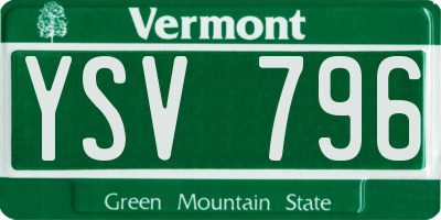 VT license plate YSV796
