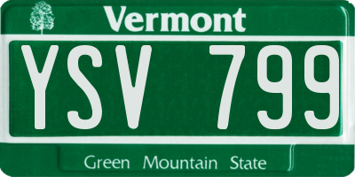 VT license plate YSV799