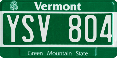 VT license plate YSV804