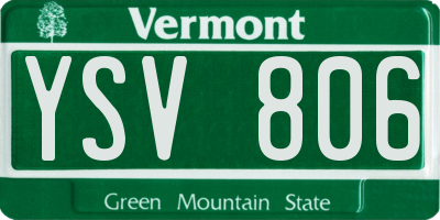 VT license plate YSV806