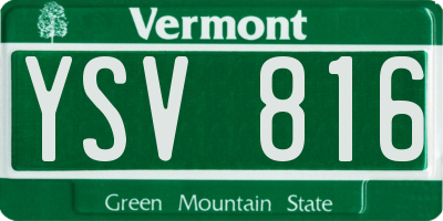 VT license plate YSV816