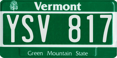 VT license plate YSV817