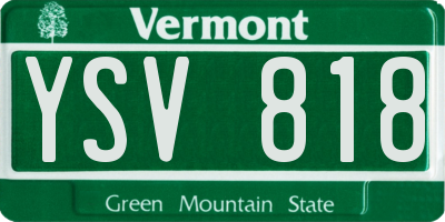 VT license plate YSV818