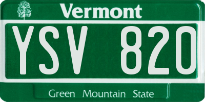 VT license plate YSV820