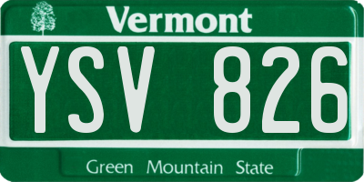 VT license plate YSV826