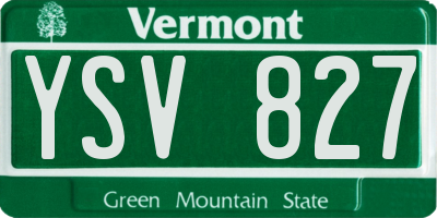 VT license plate YSV827