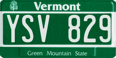 VT license plate YSV829