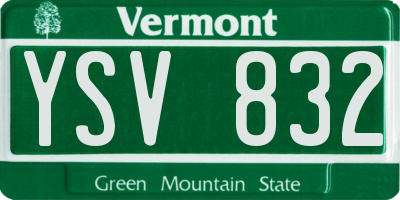 VT license plate YSV832