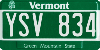 VT license plate YSV834