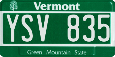 VT license plate YSV835