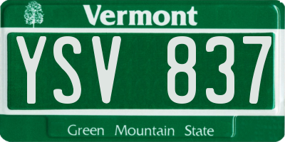 VT license plate YSV837