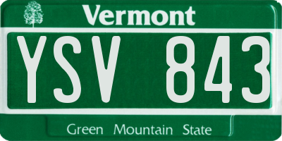 VT license plate YSV843