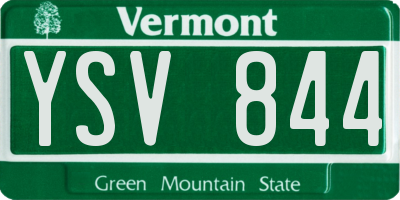 VT license plate YSV844