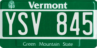 VT license plate YSV845