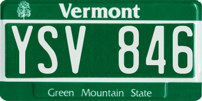 VT license plate YSV846
