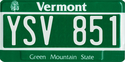 VT license plate YSV851