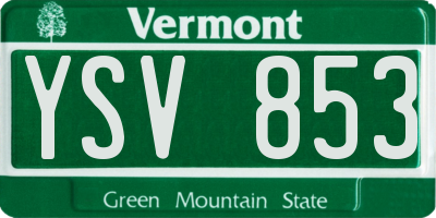 VT license plate YSV853