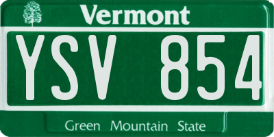 VT license plate YSV854