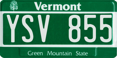 VT license plate YSV855