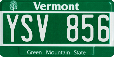 VT license plate YSV856