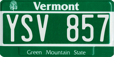VT license plate YSV857