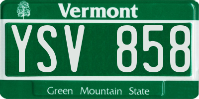 VT license plate YSV858