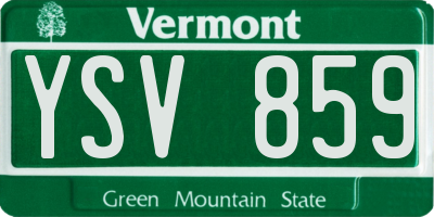 VT license plate YSV859