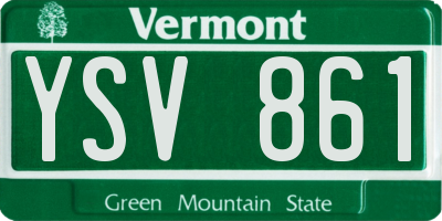 VT license plate YSV861