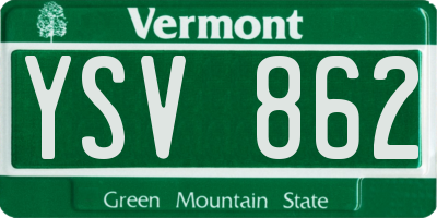 VT license plate YSV862