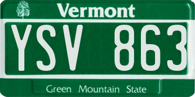 VT license plate YSV863