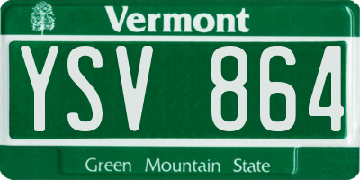 VT license plate YSV864