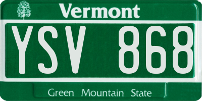 VT license plate YSV868