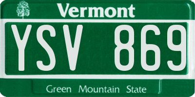 VT license plate YSV869