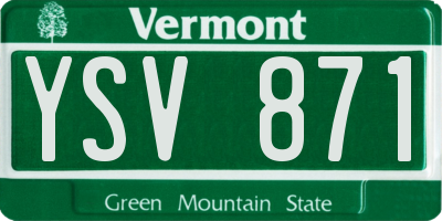 VT license plate YSV871