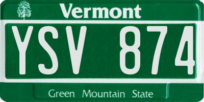 VT license plate YSV874