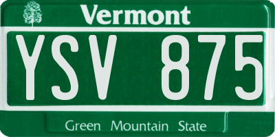 VT license plate YSV875