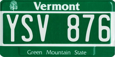 VT license plate YSV876
