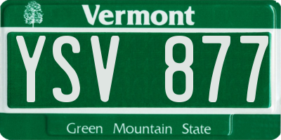 VT license plate YSV877