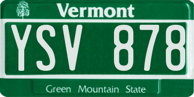 VT license plate YSV878
