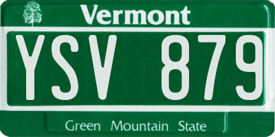 VT license plate YSV879