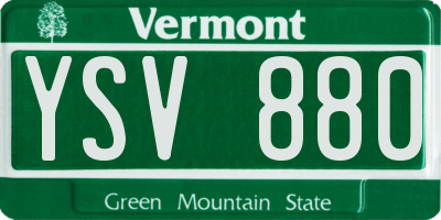 VT license plate YSV880