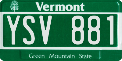 VT license plate YSV881
