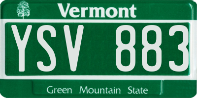 VT license plate YSV883